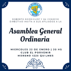 ASAMBLEA GENERAL ORDINARIA – 22/01/2020
