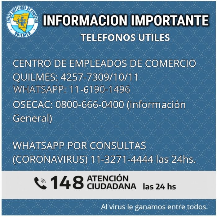 INFORMACIÓN IMPORTANTE COVID-19