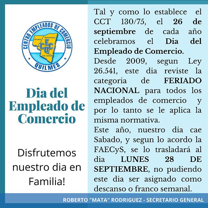 DIA DEL EMPLEADO DE COMERCIO