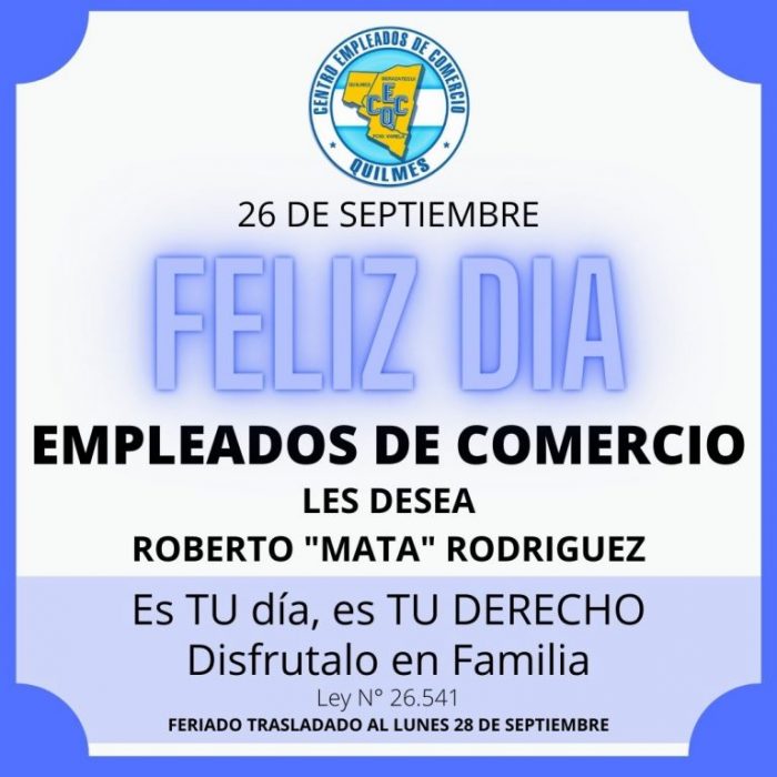 FELIZ DIA EMPLEADOS DE COMERCIO!